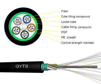 Buis 7,0 8,0 Vezel Optische Gepantserde Kabel voor Openluchtgebruik G652D GYTS 24 48B1.3
