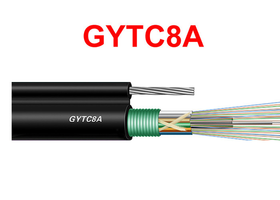 GYTC8A openlucht van de het Staaldraad van de Vezel Optische Gepantserde Kabel Zelf de Ondersteuningszwarte 8.0*1.0mm